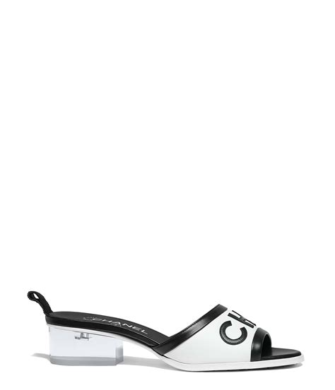 CHANEL Lambskin PVC Mule Transparent 36 Red